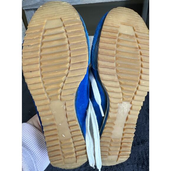 Vintage Pony Racer Trademark Blue Suede Chevron Track Shoes Sears Size 6 - Picture 9 of 11